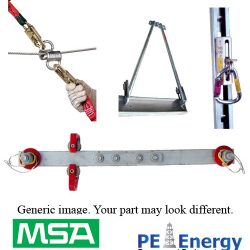 A23J 506392 SOPORTE, BRAZOS GEMELOS, GALVANIZADO CON PERCUTOR DE 3"