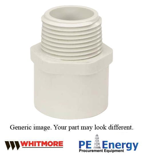 WHITMORE A409 ADAPTER, 1/2” NPT x 1” SLIP FIT – PVC Part Number: 095A409