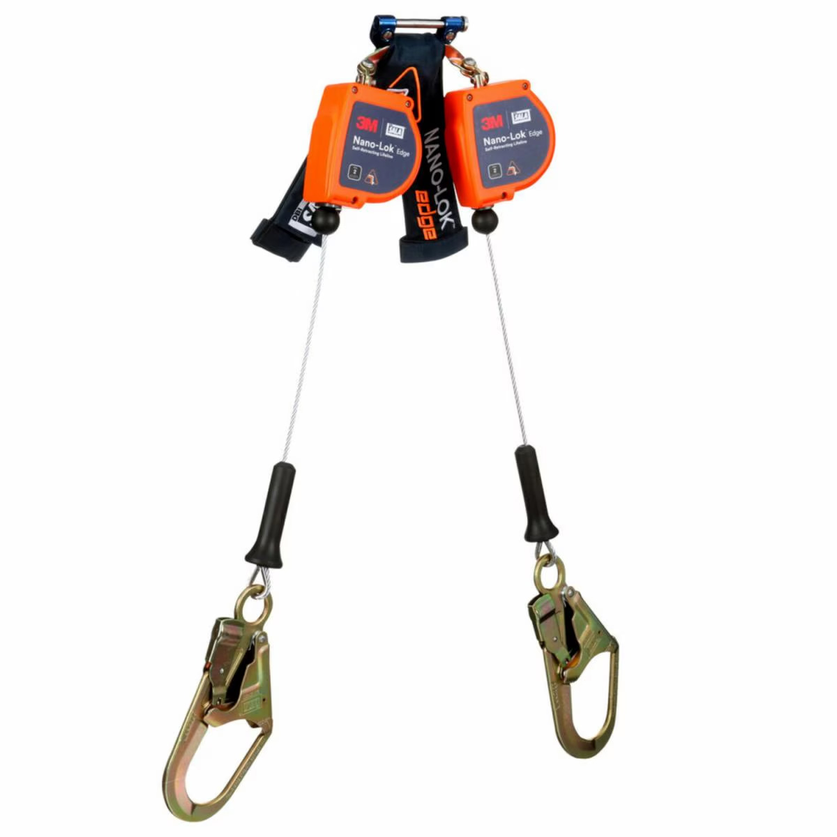 3500278 3M DBI SALA Nano Lok Edge Twin Leg Personal Self Retracting Lifeline Cable Steel Rebar Hook 7 3 ft Class 2 ANSI