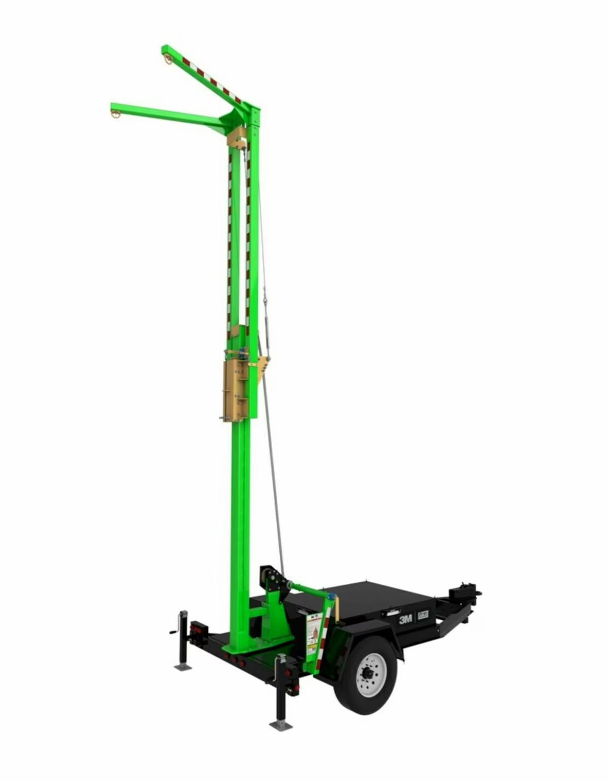 3M DBI SALA Flexiguard Trailer Mounted Adjustable Height Anchor System 8530690 2 User Yellow 12 75 – 20 5 ft