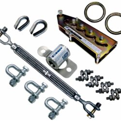 7600580 - Kit de Absorbedor de Energía para Línea de Vida Horizontal Metálica 3M DBI-SALA con Accesorios, 3 Grilletes, Tensor y Abrazaderas para Cable