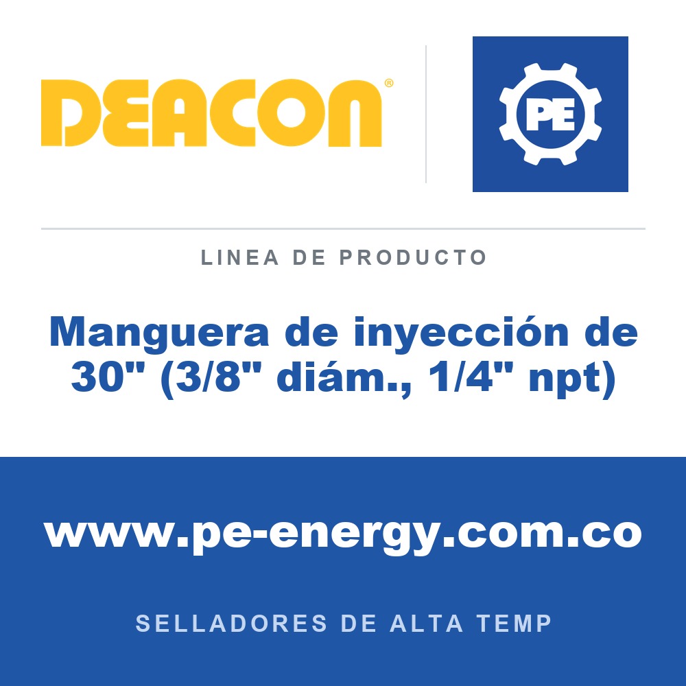 Deacon Manguera de inyección de 30" (3/8" diám., 1/4" npt) - Deacon Manguera de inyección de 30" (3/8" diám., 1/4" npt)