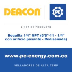 Deacon Boquilla 1/4" NPT (5/8"-11 - 1/4" con orificio pasante - Rediseñada) - Deacon Boquilla 1/4" NPT (5/8"-11 - 1/4" con orificio pasante - Rediseñada)