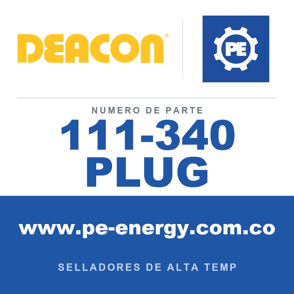 Deacon 111-340 PLUG - Sellador / empaquetadura Deacon 340 PTFE - Grafito - Aramida, paquete de 100