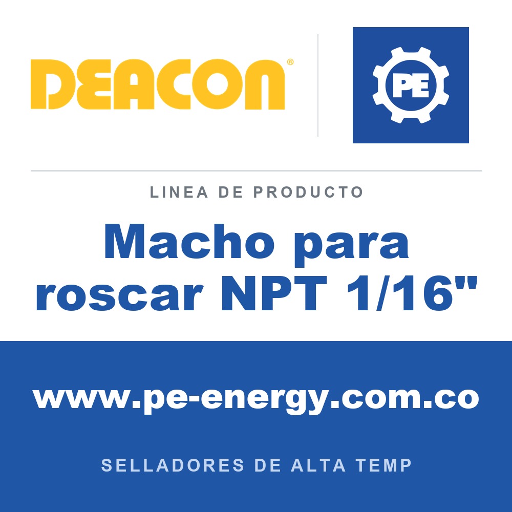 Deacon Macho para roscar NPT 1/16" - Deacon Macho para roscar NPT 1/16"