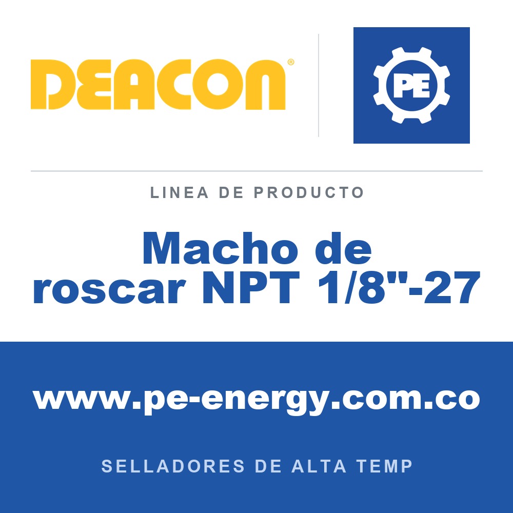 Deacon Macho de roscar NPT 1/8"-27 - Deacon Macho de roscar NPT 1/8"-27