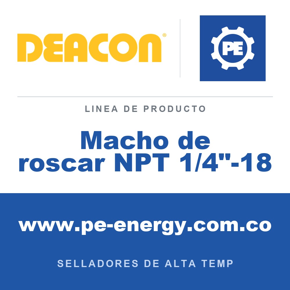 Deacon Macho de roscar NPT 1/4"-18 - Deacon Macho de roscar NPT 1/4"-18