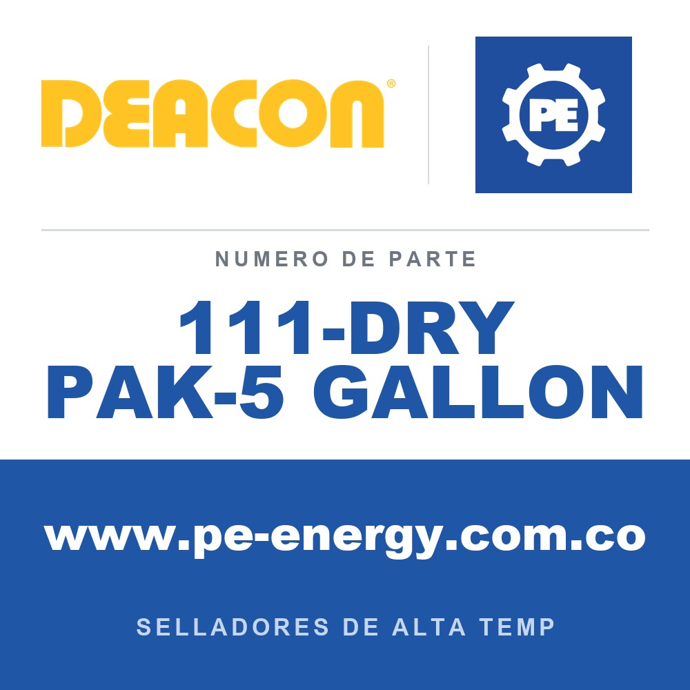 Deacon 111-DRY PAK-5 GALLON - Mezcla de polvo / fibra de PTFE Deacon Dry-Pak 5