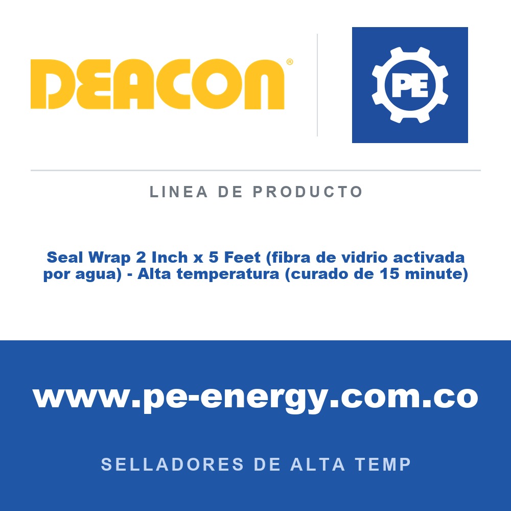 Deacon Seal Wrap 2 Inch x 5 Feet (fibra de vidrio activada por agua) - Alta temperatura (curado de 15 minute) - Deacon Seal Wrap 2 Inch x 5 Feet (fibra de vidrio activada por agua)