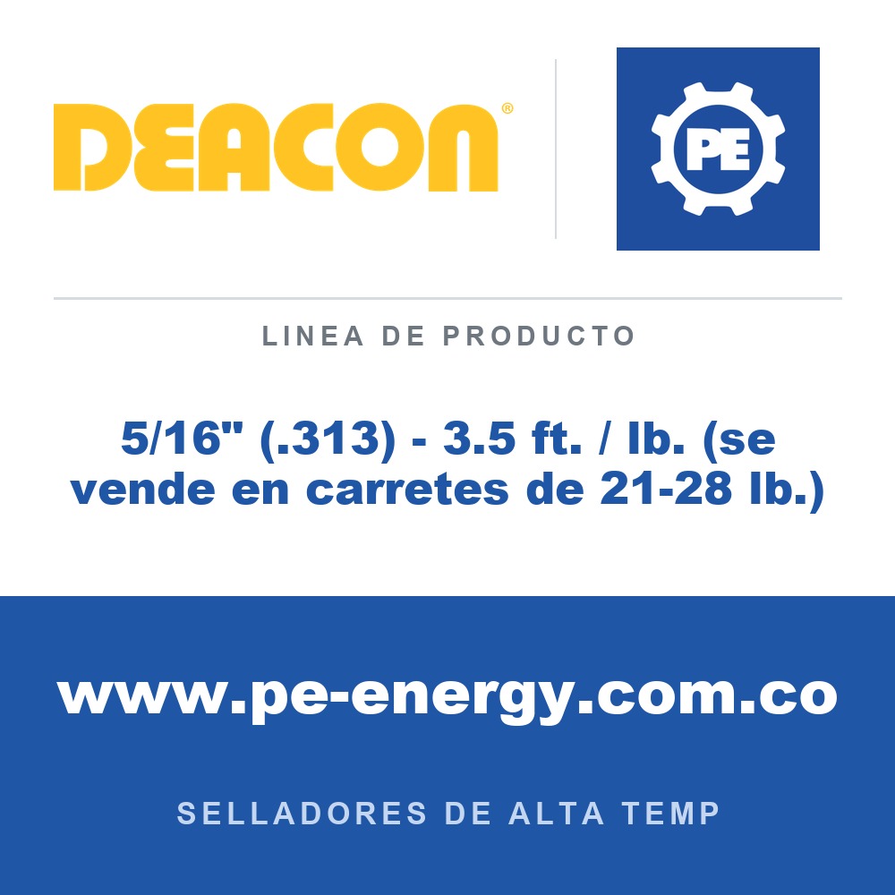 Deacon 5/16" (.313) - 3.5 ft. / lb. (se vende en carretes de 21-28 lb.) - Deacon 5/16" (.313) - 3.5 ft. / lb. (se vende en carretes de 21-28 lb.)