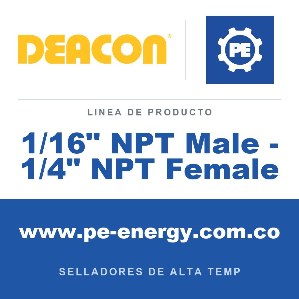 Deacon 1/16" NPT Male - 1/4" NPT Female - Deacon 1/16" NPT Male - 1/4" NPT Female