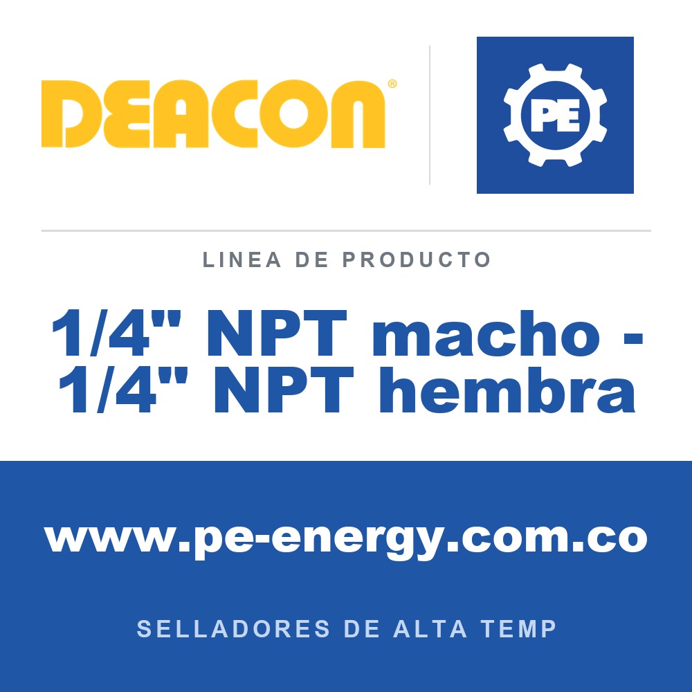 Deacon 1/4" NPT macho - 1/4" NPT hembra - Deacon 1/4" NPT macho - 1/4" NPT hembra