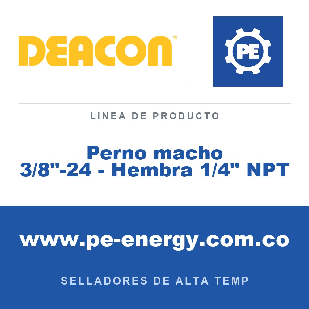 Deacon Perno macho 3/8"-24 - Hembra 1/4" NPT - Deacon Perno macho 3/8"-24 - Hembra 1/4" NPT