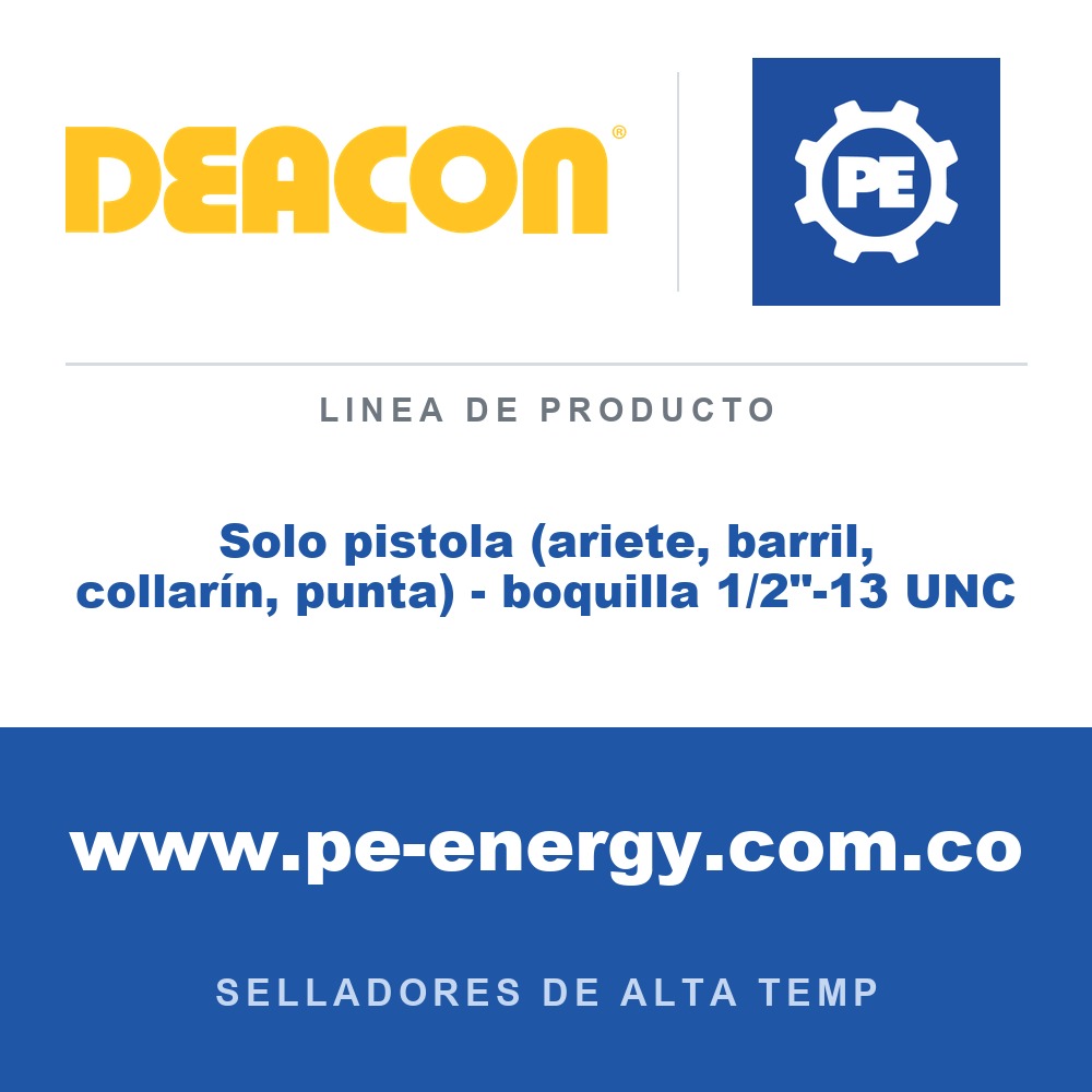 Deacon Solo pistola (ariete, barril, collarín, punta) - boquilla 1/2"-13 UNC - Deacon Solo pistola (ariete, barril, collarín, punta) - boquilla 1/2"-13 UNC