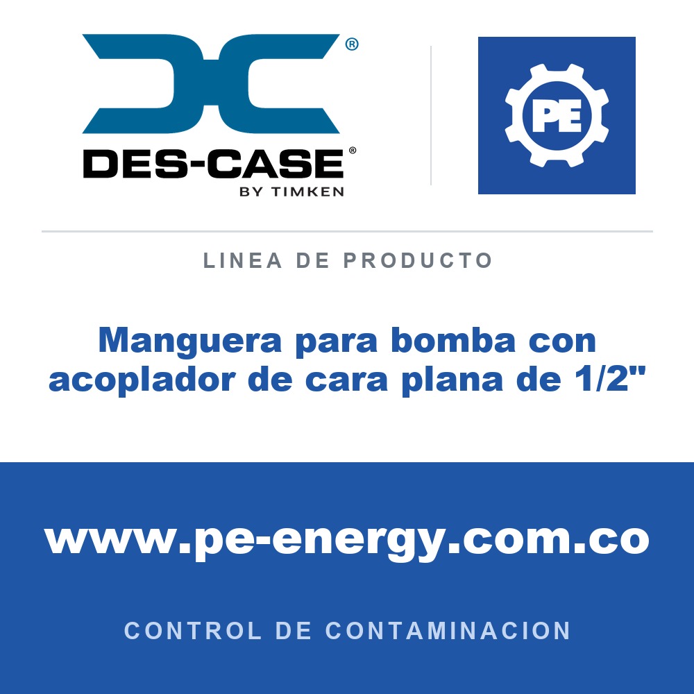 Des-Case Manguera para bomba con acoplador de cara plana de 1/2" - Des-Case Manguera para bomba con acoplador de cara plana de 1/2"