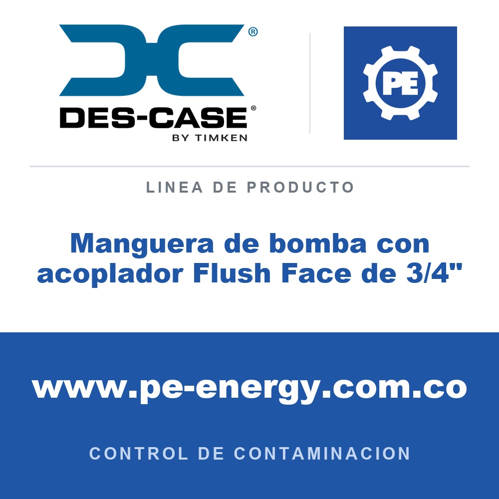 Des-Case Manguera de bomba con acoplador Flush Face de 3/4" - Des-Case Manguera de bomba con acoplador Flush Face de 3/4"
