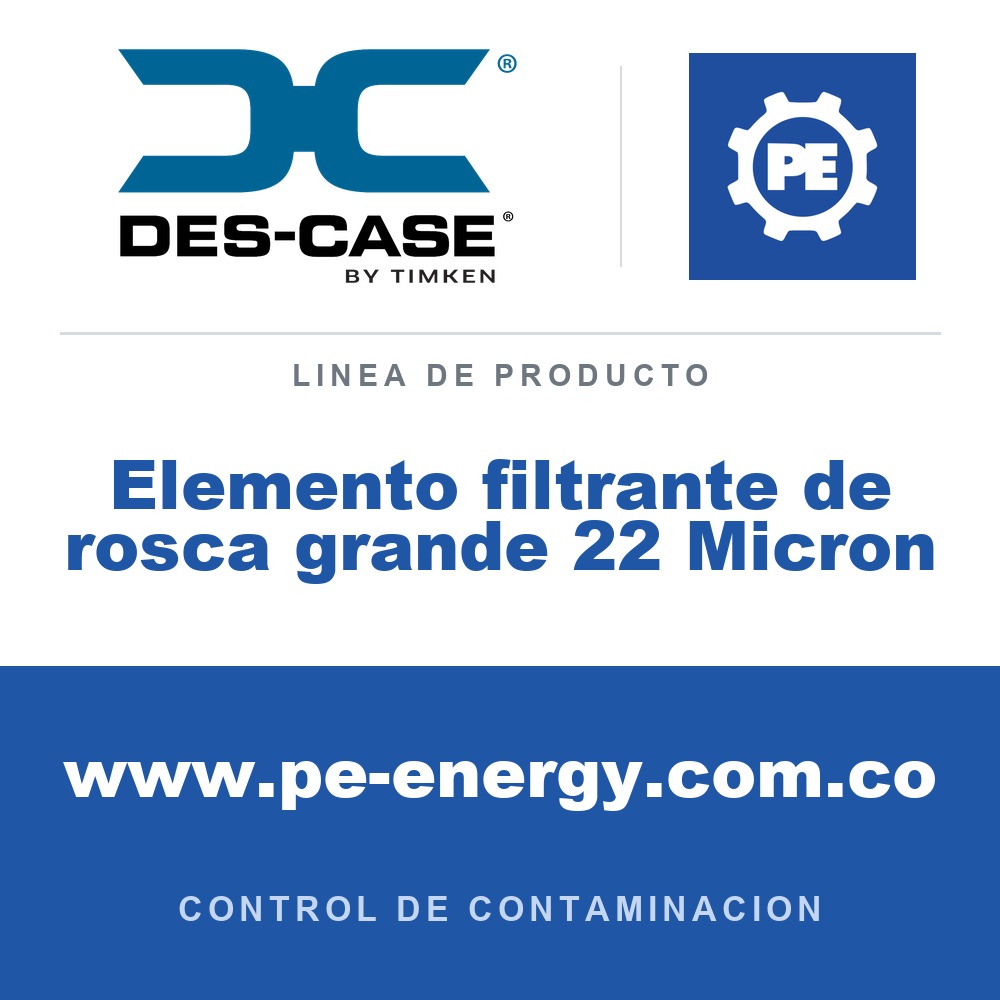 Des-Case Elemento filtrante de rosca grande 22 Micron - Des-Case Elemento filtrante de rosca grande 22 Micron