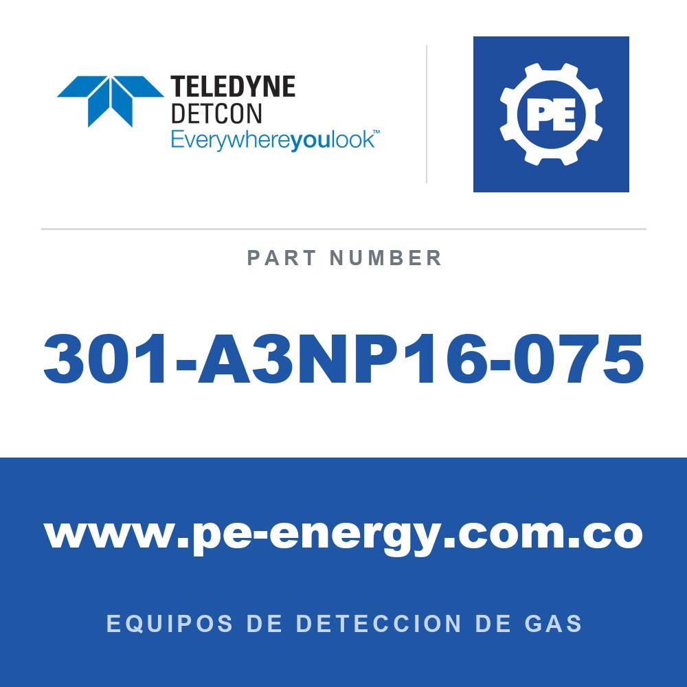 Detcon 301-A3NP16-075 - Teledyne Detcon 301-A3NP16-075 Niquelado 075NPT/ cable 4