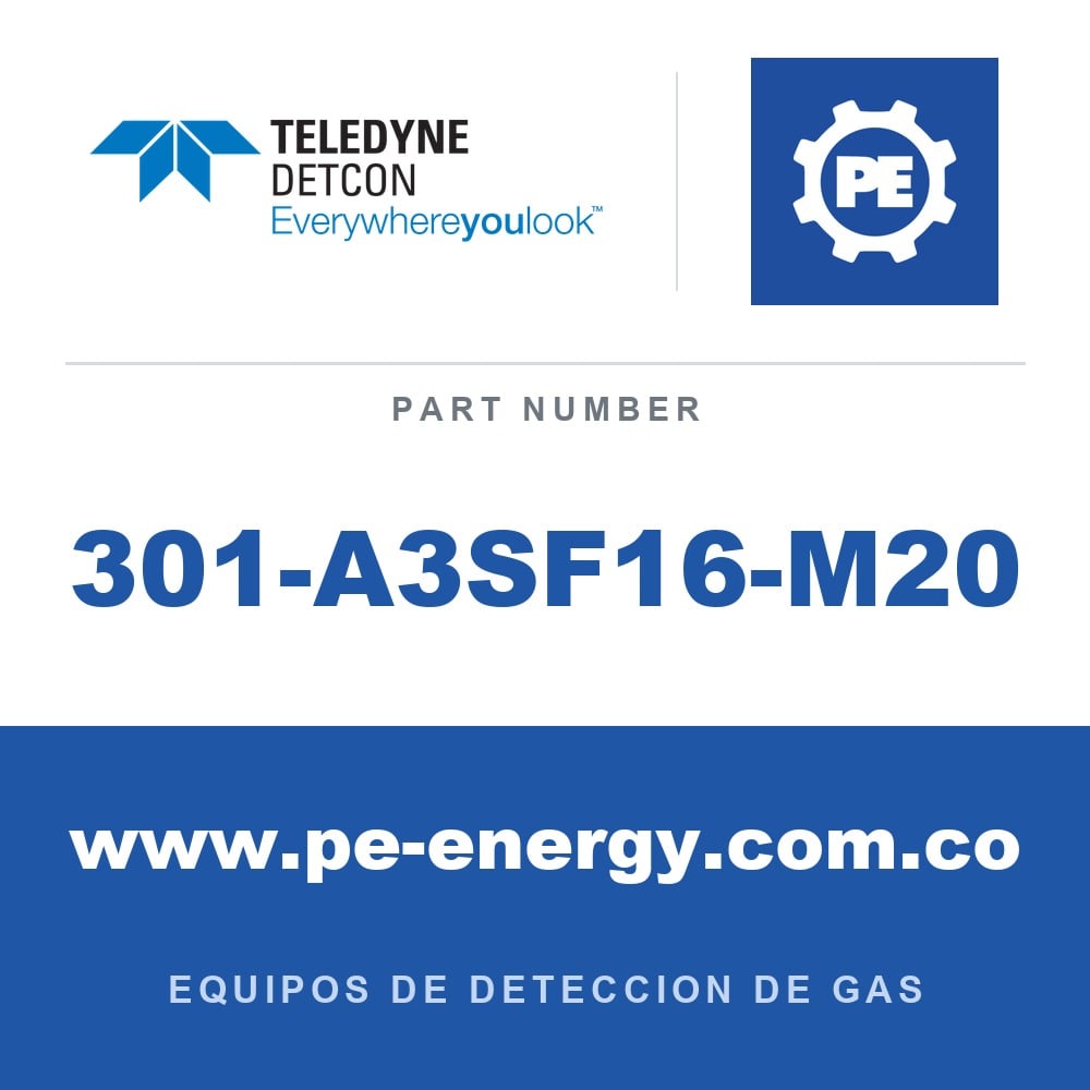 Detcon 301-A3SF16-M20 - Teledyne Detcon 301-A3SF16-M20 Acero inoxidable M20/ cable 4