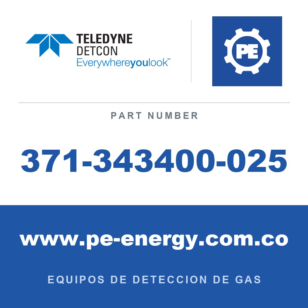 Detcon 371-343400-025 - Teledyne Detcon 371-343400-025 O2, Sensor de deficiencia de oxígeno para DM-100