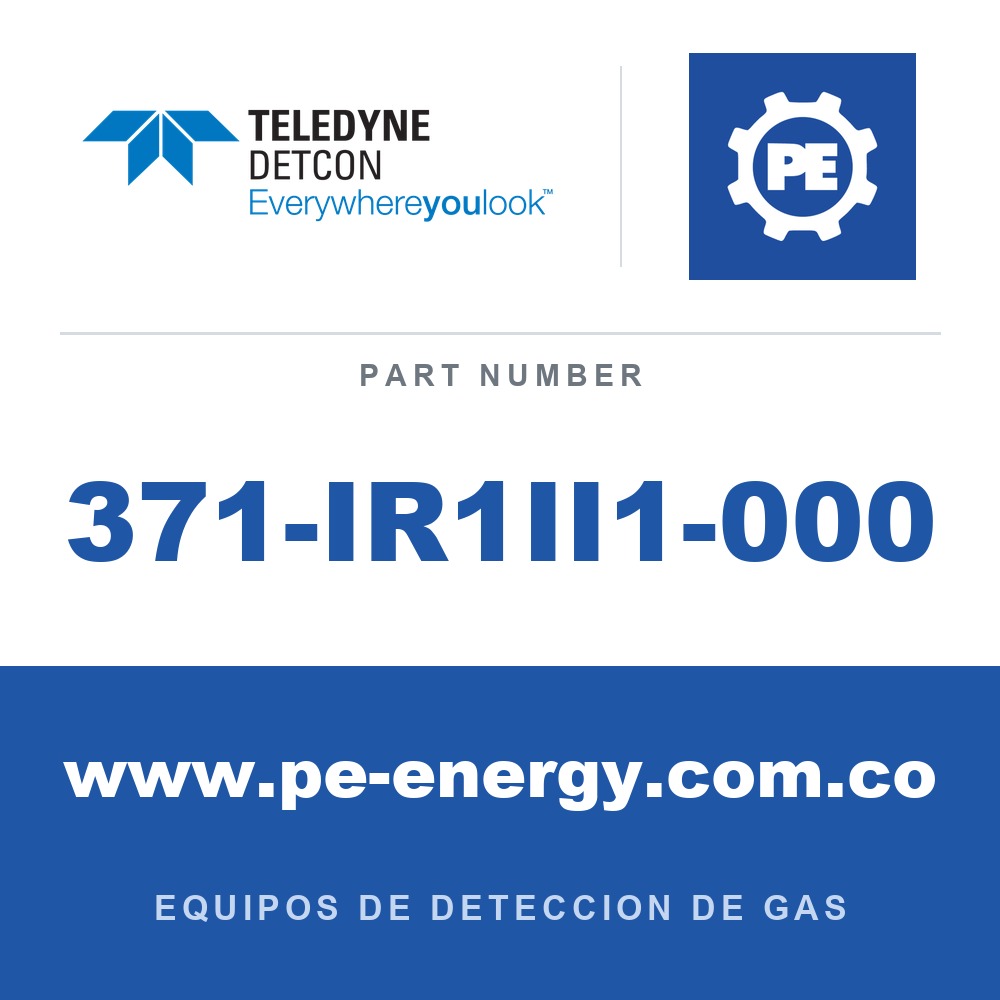 Detcon 371-IR1II1-000 - Teledyne Detcon 371-IR1II1-000 Celda de sensor NDIR enchufable de repuesto para sensores de gas combustible modelo CX-IR y CXT-IR, 0-100% LEL hidrocarburo