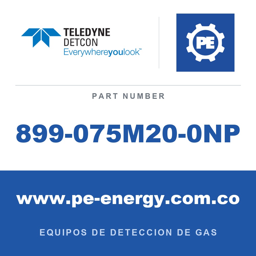 Detcon 899-075M20-0NP - Teledyne Detcon 899-075M20-0NP Adaptador de 3/4" NPT macho a M20 hembra niquelado