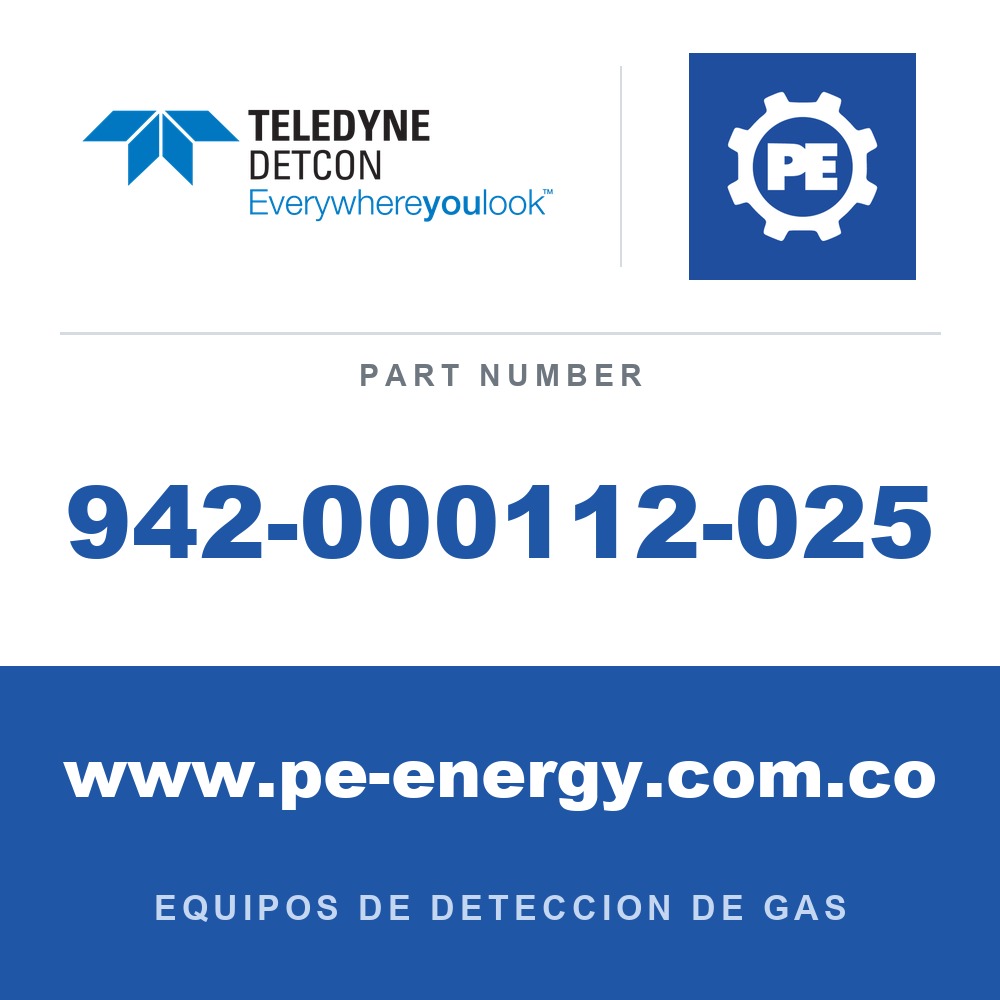 Detcon 942-000112-025 - Teledyne Detcon 942-000112-025 NH3, Amoníaco 25 ppm Aire