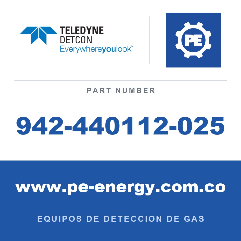 Detcon 942-440112-025 - Teledyne Detcon 942-440112-025 CO, monóxido de carbono 25 ppm aire