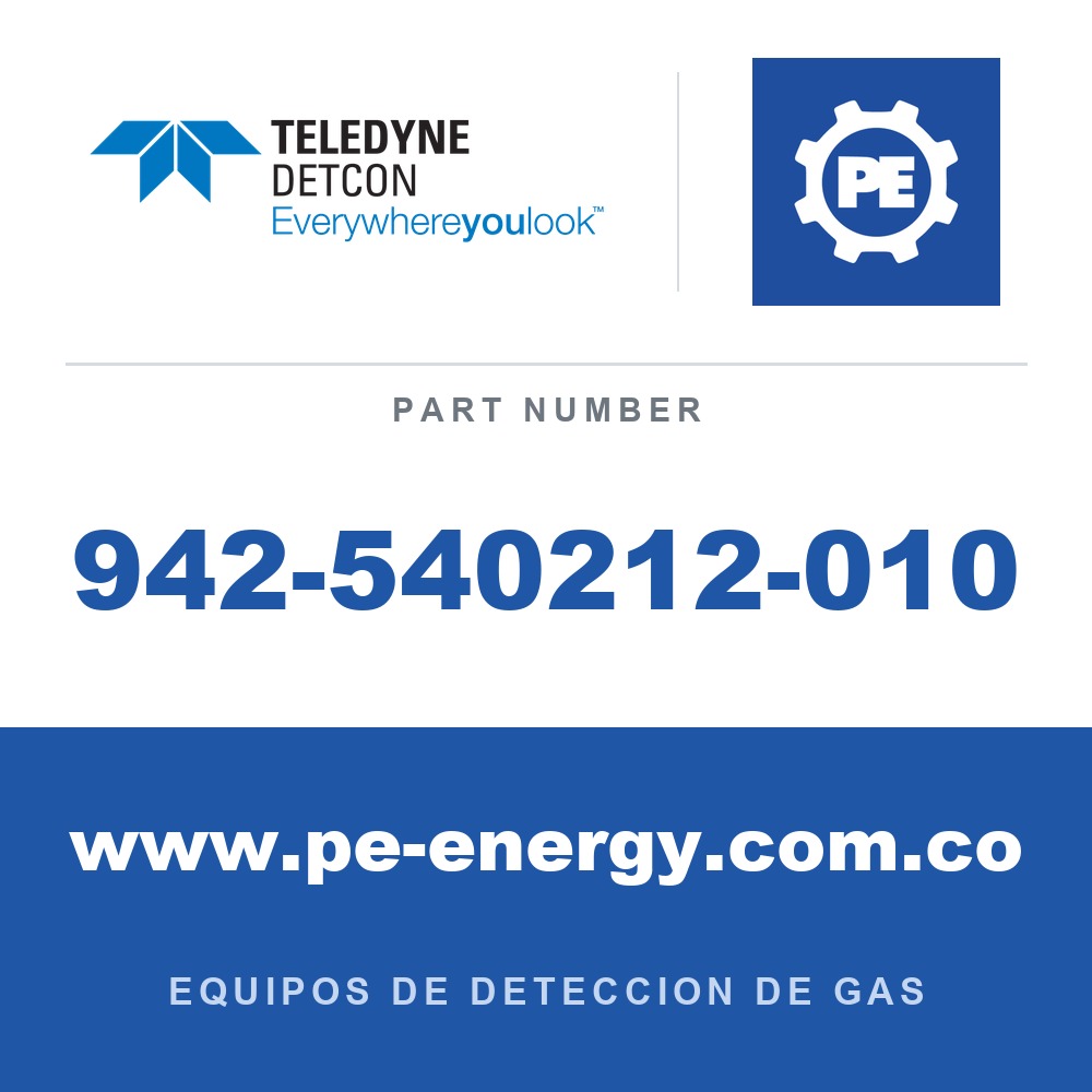 Detcon 942-540212-010 - Teledyne Detcon 942-540212-010 SO2, Dióxido de azufre 10 ppm Nitrógeno