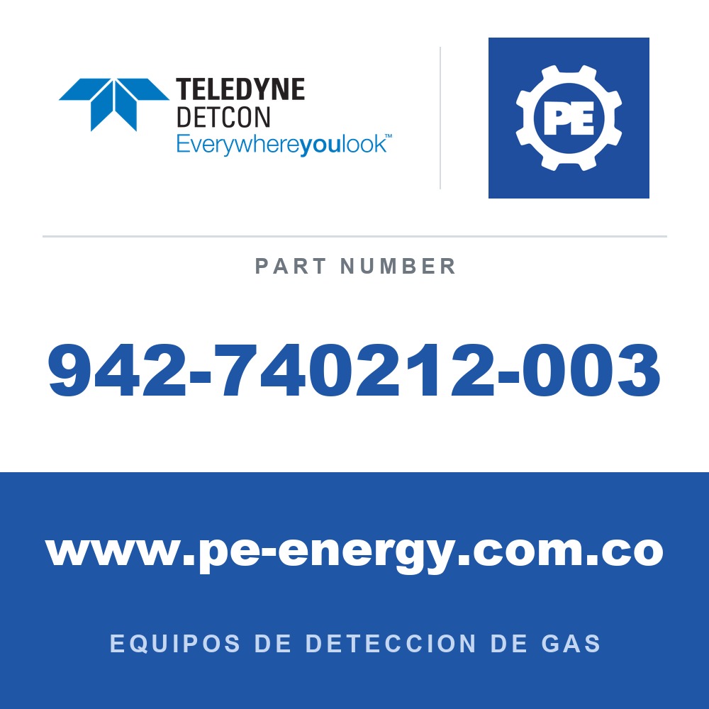 Detcon 942-740212-003 - Teledyne Detcon 942-740212-003 Cl2, cloro 3 ppm nitrógeno