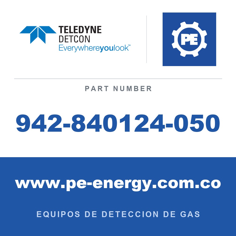 Detcon 942-840124-050 - Teledyne Detcon 942-840124-050 H2, Hidrógeno 2% (50% LEL) Aire