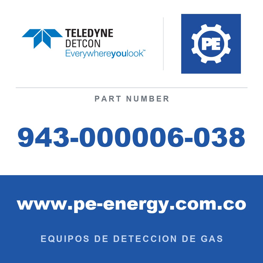 Detcon 943-000006-038 - Teledyne Detcon 943-000006-038 Adaptador de calibración, estado sólido H2S TP-424/524/624