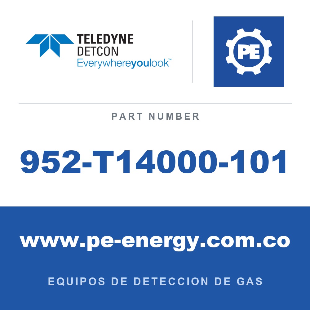 Detcon 952-T14000-101 - Teledyne Detcon 952-T14000-101 Analizador Model 1000, canal único, 1% CO2 por vol.