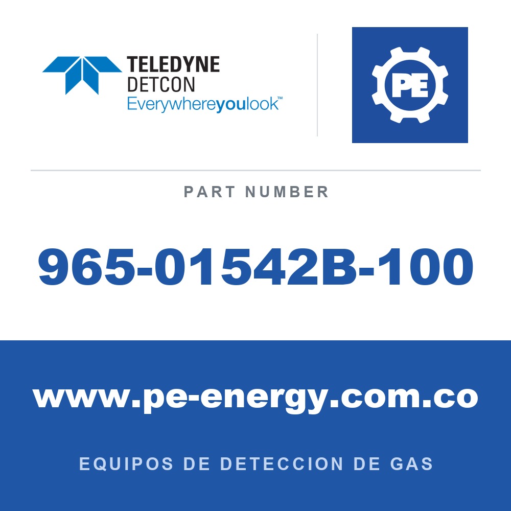 Detcon 965-01542B-100 - Teledyne Detcon 965-01542B-100 Ensamblaje de sensor H2S MOS de estado sólido TP-524D-316SS en condulet de acero inoxidable