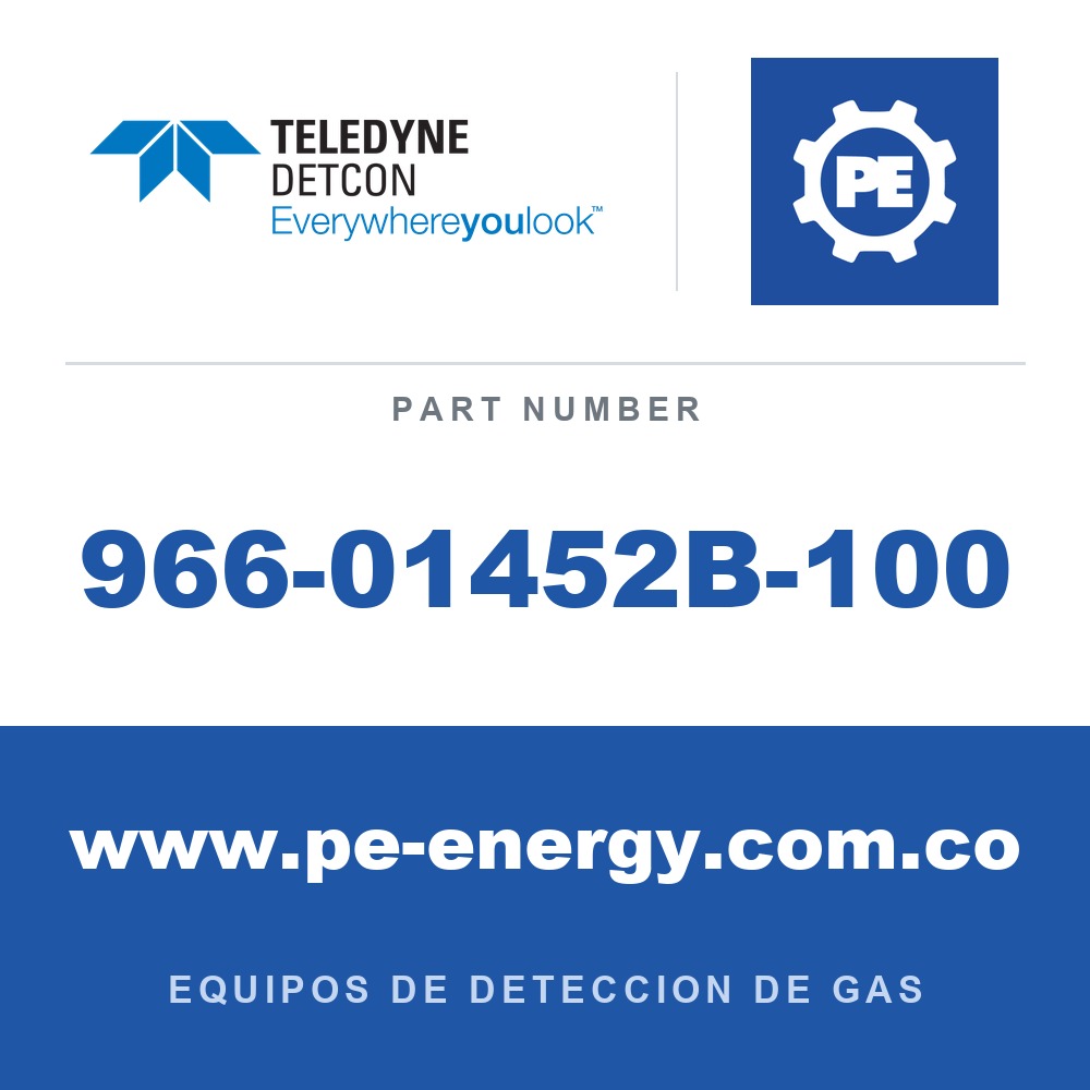Detcon 966-01452B-100 - Teledyne Detcon 966-01452B-100 Conjunto de sensor de H2S MOS de estado sólido TP-624D-316SS en condulet de acero inoxidable 316SS