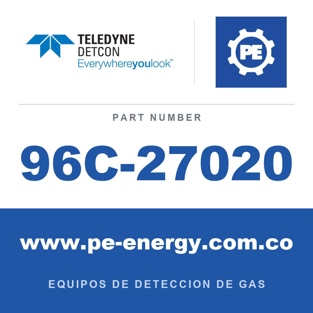 Detcon 96C-27020 - Teledyne Detcon 96C-27020 Conjunto de sensor de Flúor, modelo CXT-DM-F2, 0-1 ppm