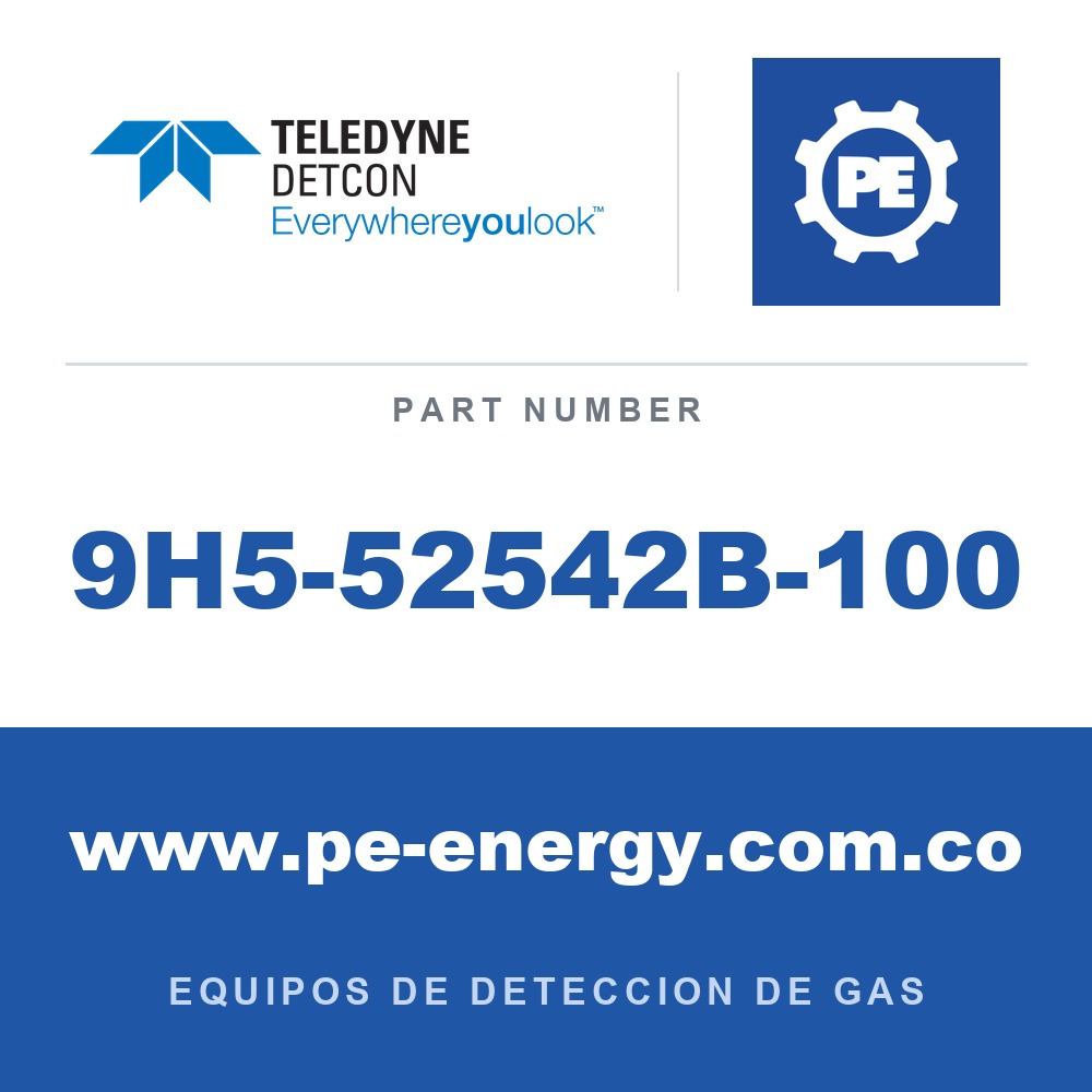 Detcon 9H5-52542B-100 - Teledyne Detcon 9H5-52542B-100 Conjunto de sensor de gas LEL catalítico FP-524D-HRT con HART y condulet de acero inoxidable 316