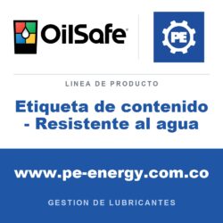 OilSafe Etiqueta de contenido - Resistente al agua - OilSafe Etiqueta de contenido - Resistente al agua