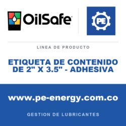 OilSafe ETIQUETA DE CONTENIDO DE 2" X 3.5" - ADHESIVA - Etiqueta de contenido OilSafe de 2" x 3.5" - Adhesiva