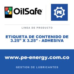 OilSafe ETIQUETA DE CONTENIDO DE 3.25" X 3.25" - ADHESIVA - Etiqueta de contenido OilSafe de 3.25" x 3.25" - Adhesiva