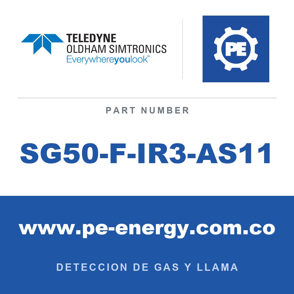 Oldham Simtronics SG50-F-IR3-AS11 - Oldham Simtronics SG50-F-IR3-AS11 Triple IR (IR3) SG50-F, para fuego de hidrocarburos, HART, SIL2, M25. La familia Spyglass SG50-F cubre