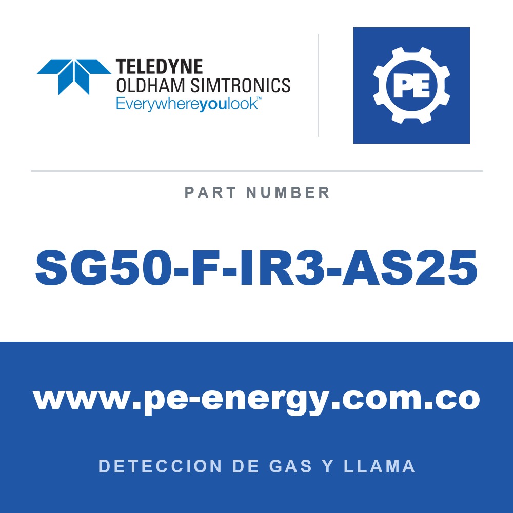 Oldham Simtronics SG50-F-IR3-AS25 - Oldham Simtronics SG50-F-IR3-AS25 Detector Triple IR (IR3) SG50-F para fuego de hidrocarburos