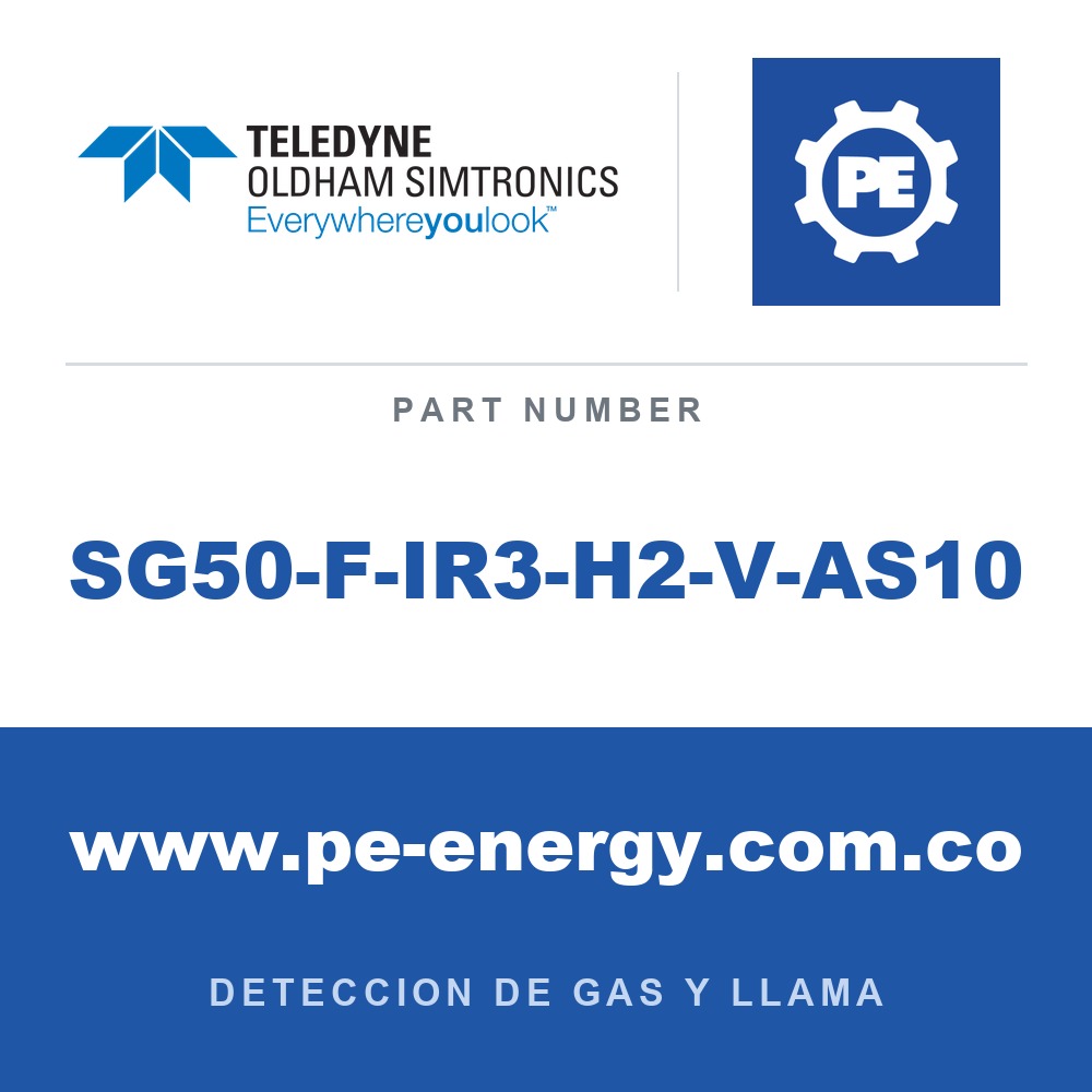 Oldham Simtronics SG50-F-IR3-H2-V-AS10 - Oldham Simtronics SG50-F-IR3-H2-V-AS10 Triple IR (IR3) para incendios de transición energética, por ejemplo