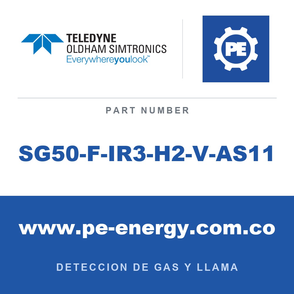 Oldham Simtronics SG50-F-IR3-H2-V-AS11 - Oldham Simtronics SG50-F-IR3-H2-V-AS11 Triple IR (IR3) para incendios de transición energética, por ejemplo