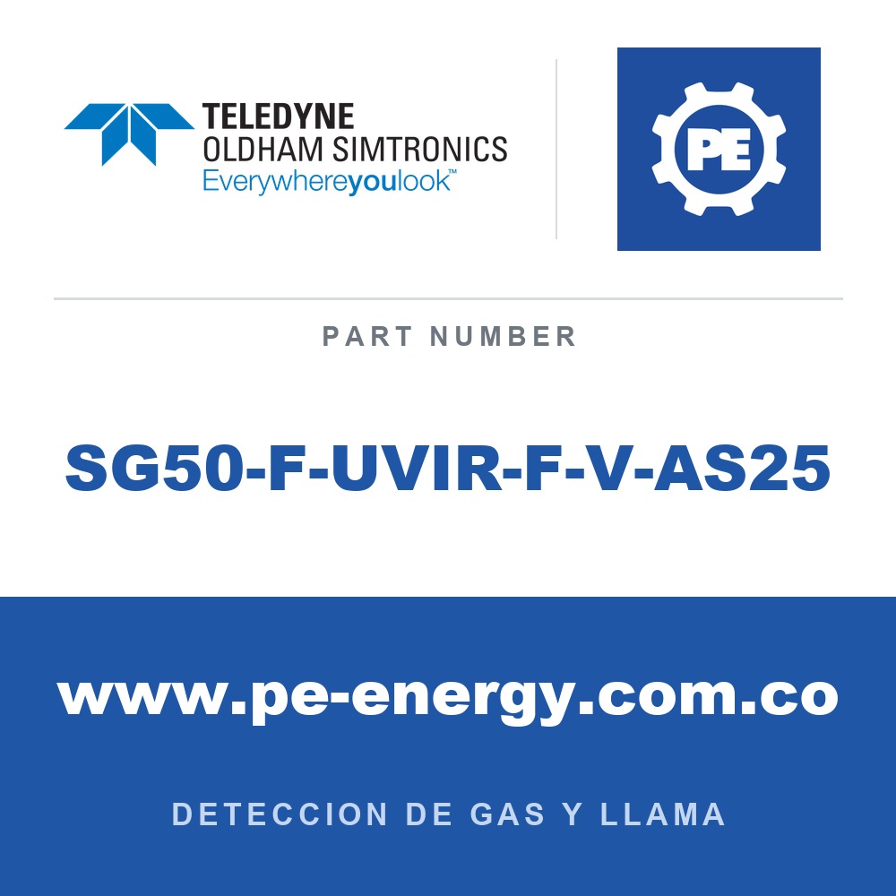 Oldham Simtronics SG50-F-UVIR-F-V-AS25 - Oldham Simtronics SG50-F-UVIR-F-V-AS25 UV-IR SG50-F para fuego de hidrocarburos, con cámara a color