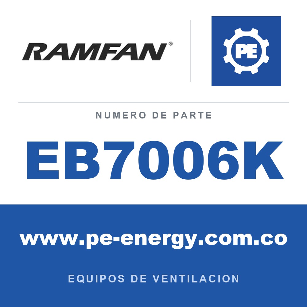 RamFan EB7006K - RamFan EB7006K Adaptador de conducto de repuesto EFi75xx 12" con rejilla