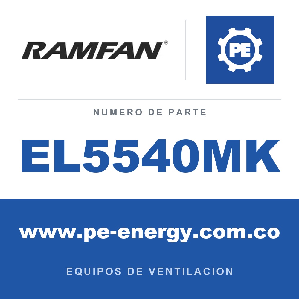 RamFan EL5540MK - RamFan EL5540MK EX50Li G2+ 700w 40V Ventilador PPV sin escobillas 18", compatible con Makita XGT