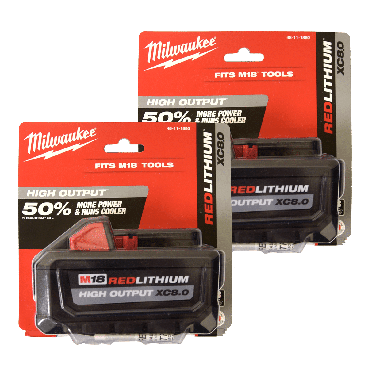 Super Vac BL08 X2 Milwaukee M18 8Ah Batteries 2 Pack Super Vac Super Vac