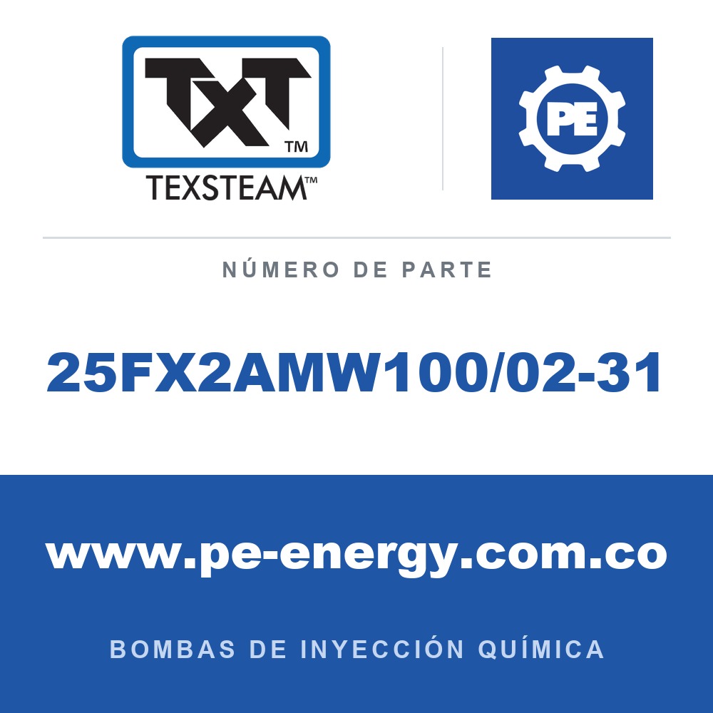 Texsteam 25FX2AMW100/02-31 Bomba - 25FX BOMBA (PUMP) DÚPLEX (DPLX) 3/8 SS BUN-TEF/B Y 1/4 SS B/B 30:1