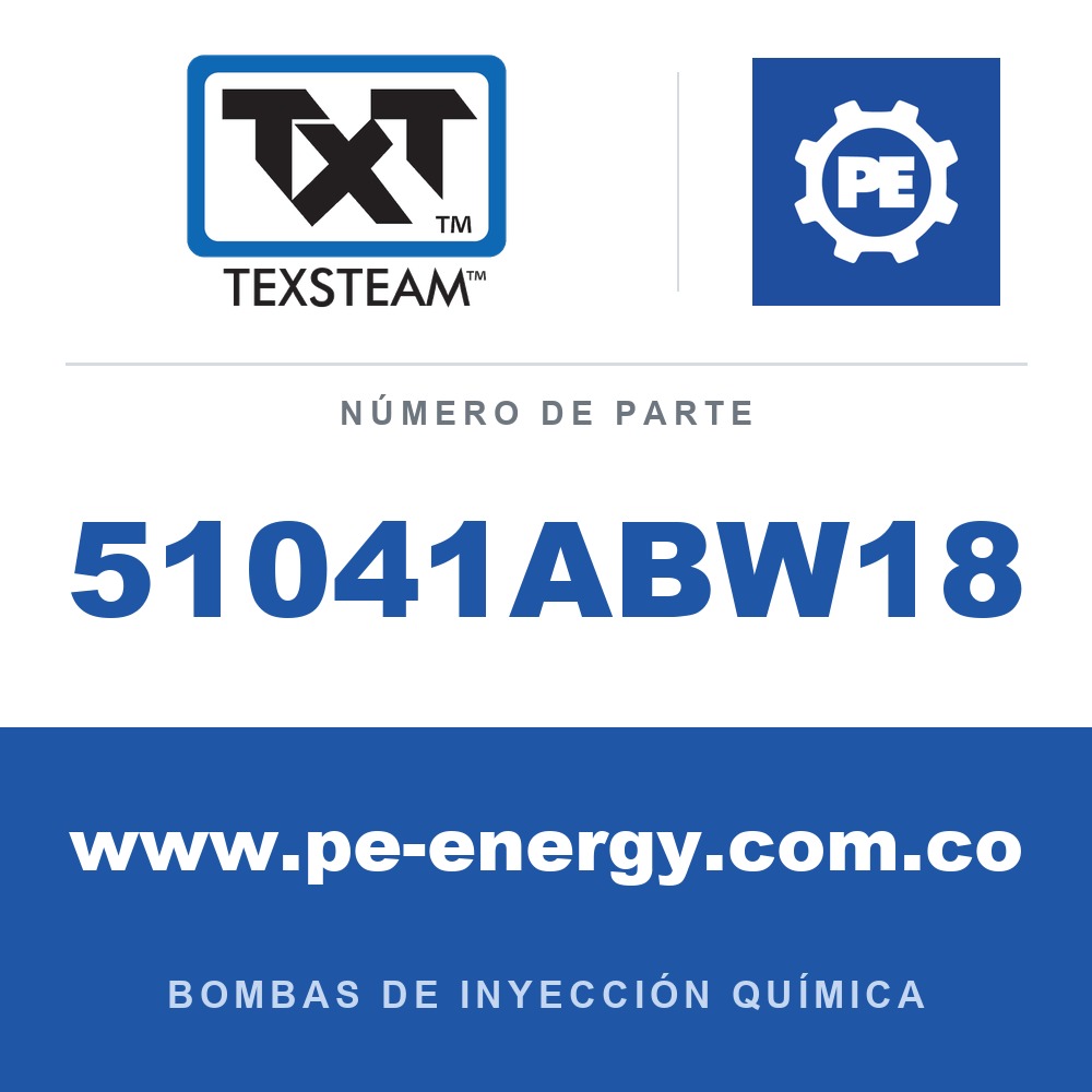 Texsteam 51041ABW18 Bomba - 5104 BOMBA (PUMP) ESTÁNDAR (STD), 3/16, SS HPB/BUN